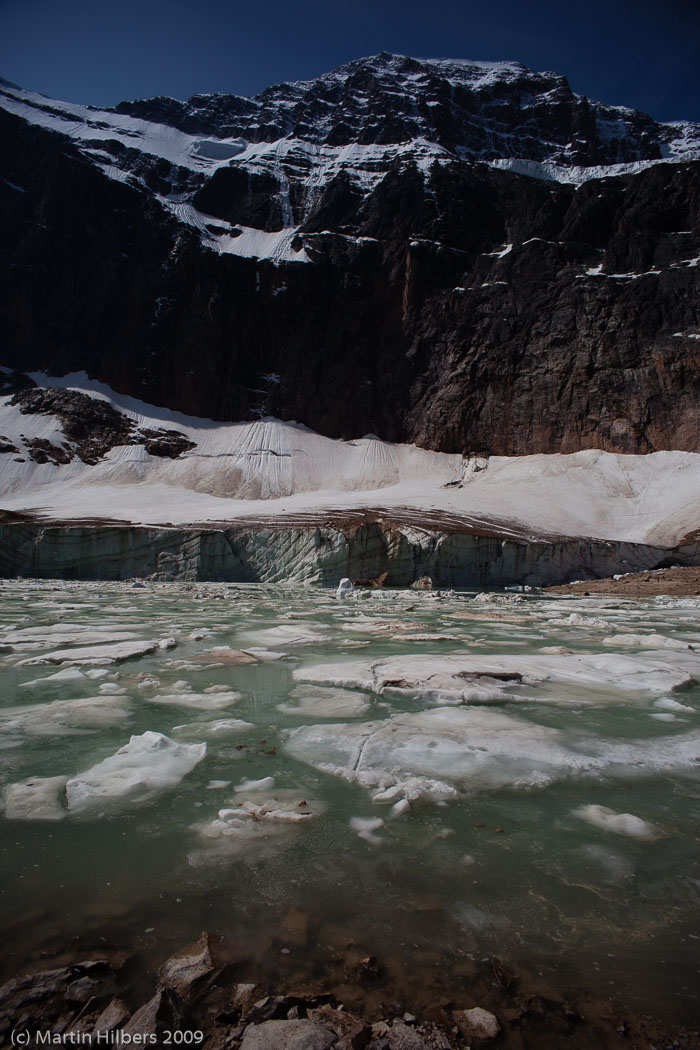 Jasper-Banff-Waterton-Glacier: 4 Jul: Jasper - Honeymoon Lake / Angel Glacier. Click to see full size image