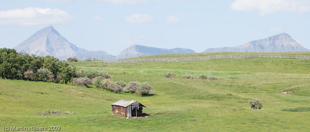 Jasper-Banff-Waterton-Glacier: 11 Jul: Blairmore - Waterton / Derelict Shack. Click to see full size image