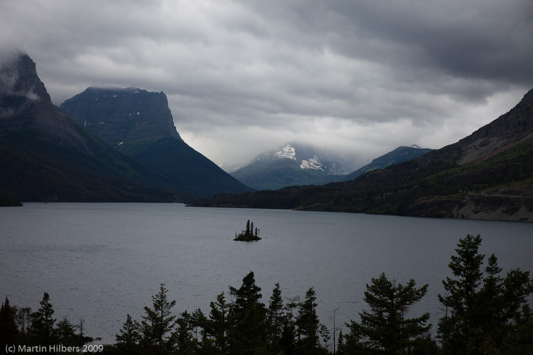 Jasper-Banff-Waterton-Glacier: 14 Jul: St Mary - West Glacier / Wild Goose Island. Click to see full size image