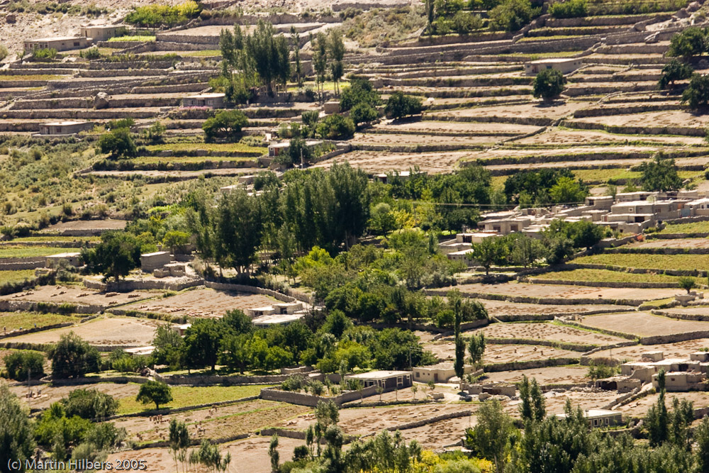 Karakoram Highway : Karimabad - Passu / Village and fields. Click to see full size image