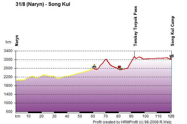 Route Profile Kyrgyzstan: 31/8 Naryn - Song Kul
