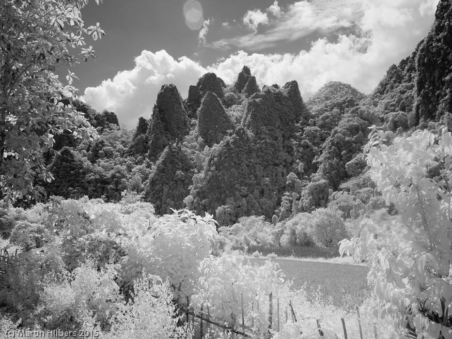 Laos: 11/11 Nam Khene - Vang Vieng / Mountains Near Ban Phatang (IR). Click to see full size image