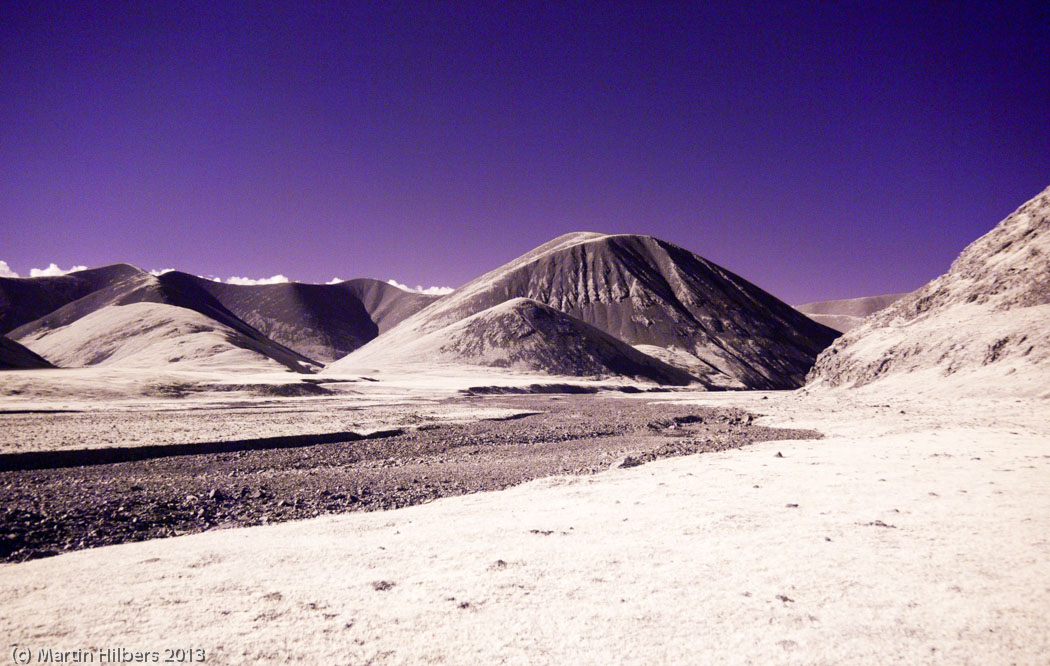 Mongolia: 12/6 Khangai Mountains Pass - Erdenetsogt / Mountain view near camp (IR). Click to see full size image