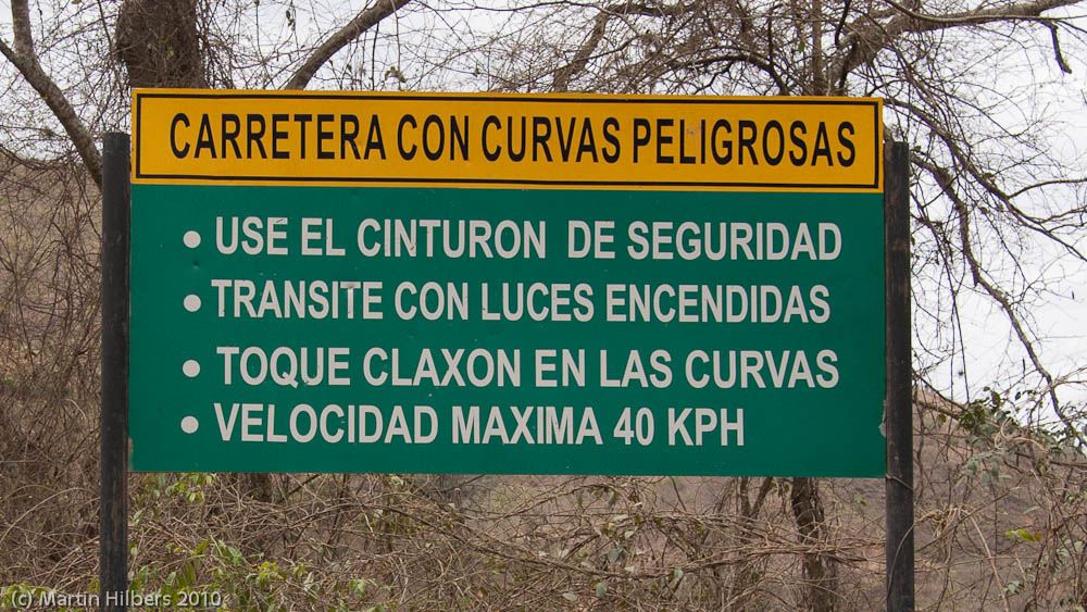 Peru: 6/9 Quebrada Honda - Quillabamba / Warning. Click to see full size image